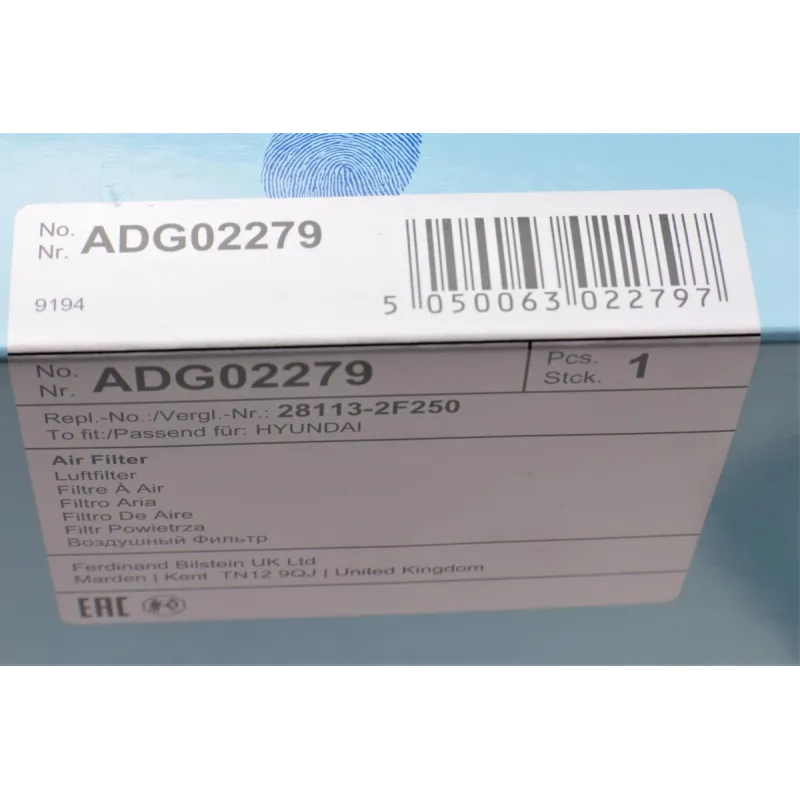 Фільтр повітряний BLUE PRINT ADG02279 для Hyundai Tucson, Kia Sportage/Cerato, 254x174x44 мм