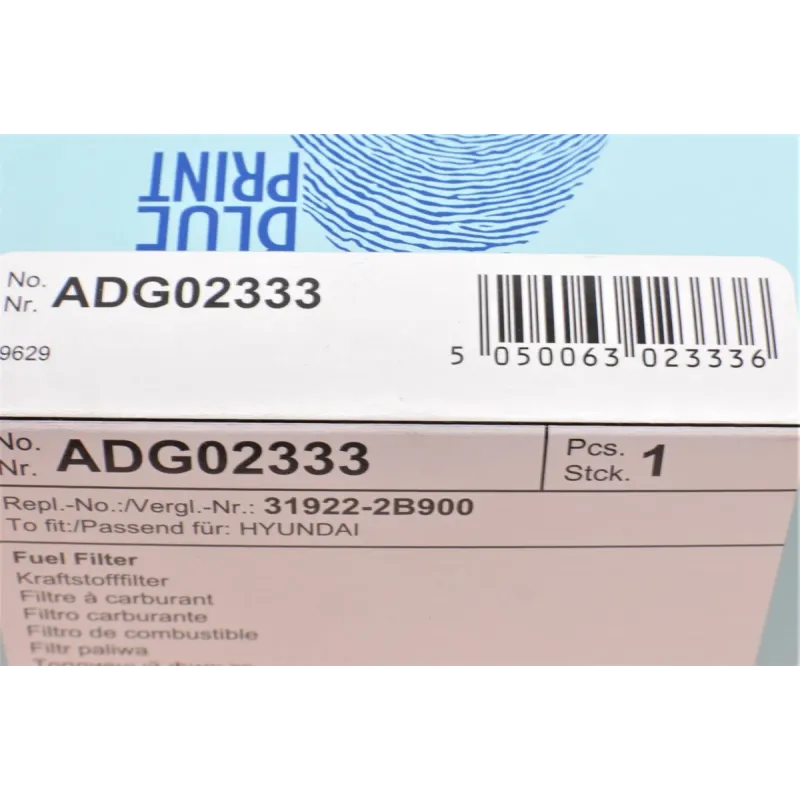 Фільтр паливний BLUE PRINT ADG02333 з водовідділювачем для Hyundai Accent, Kia Sorento, 85x152 мм