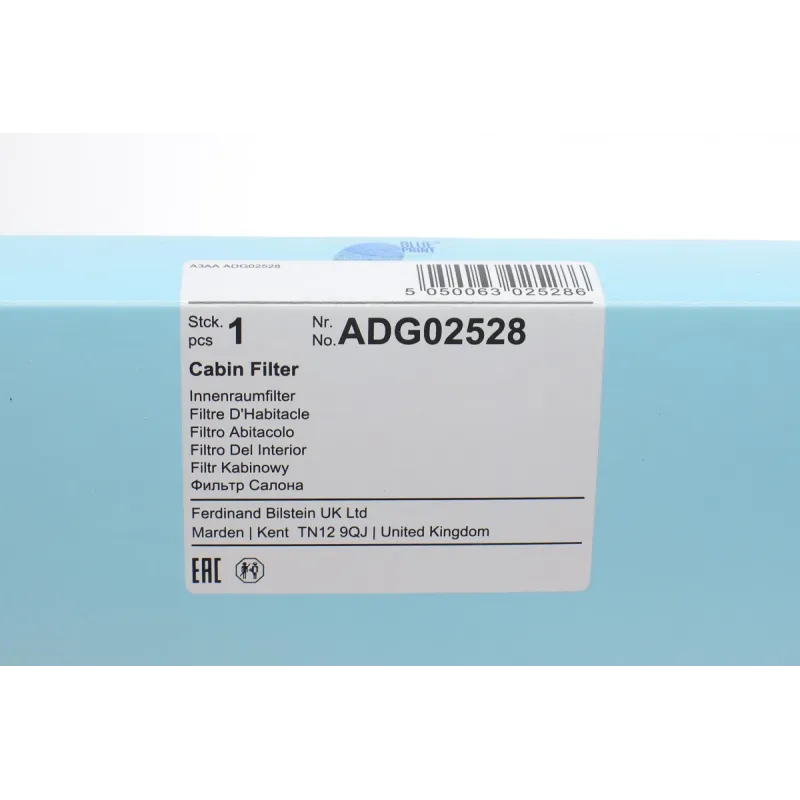 Фільтр салону BLUE PRINT ADG02528 для Hyundai Santa Fe II (CM) 2006-2012, Azera (TG) 2005-2011, KIA Optima (MG) 2005-2010, 250x221x31 мм