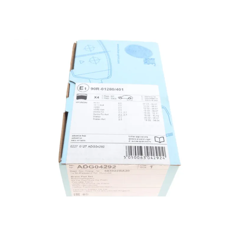 Колодки гальмівні задні BLUE PRINT ADG04292 для Hyundai H-1, Santa Fe II, 15 мм