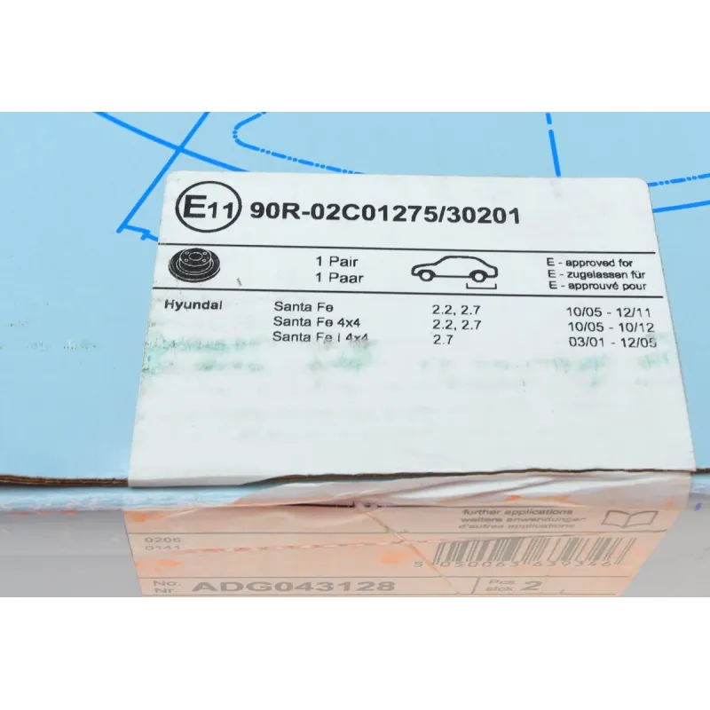 Диск гальмівний задній BLUE PRINT ADG043128 для Hyundai Santa Fe II (CM) 2006-2013, 302x11 мм