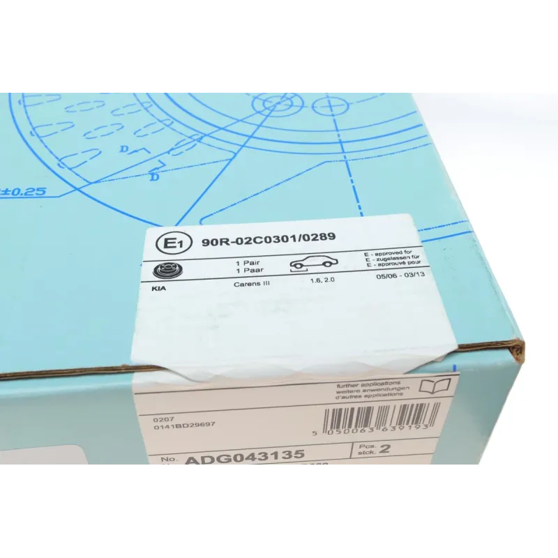 Диск гальмівний передній BLUE PRINT ADG043135 для KIA Carens III 2006-2013, Hyundai Tucson 2004-2010 (280x26 мм)