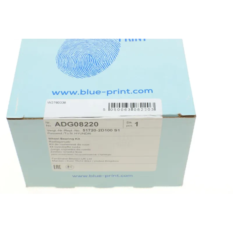 Підшипник маточини передній BLUE PRINT ADG08220 Hyundai Elantra/Kia Cerato, 39x74x34 мм