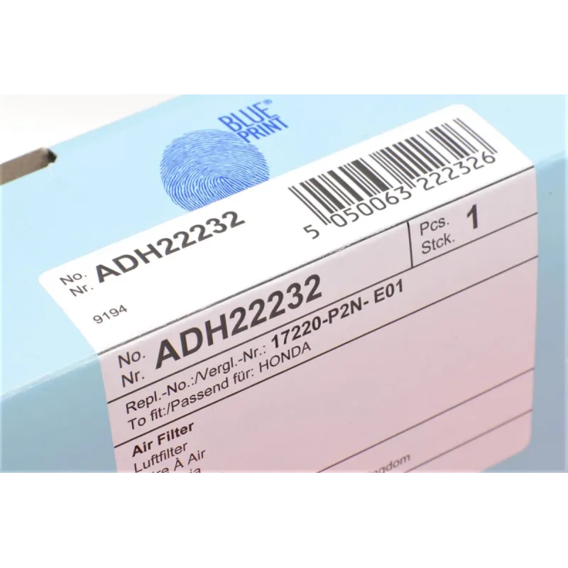 Фільтр повітряний BLUE PRINT ADH22232 для Honda Civic, CR-V 1991-2002, 199x192x46 мм