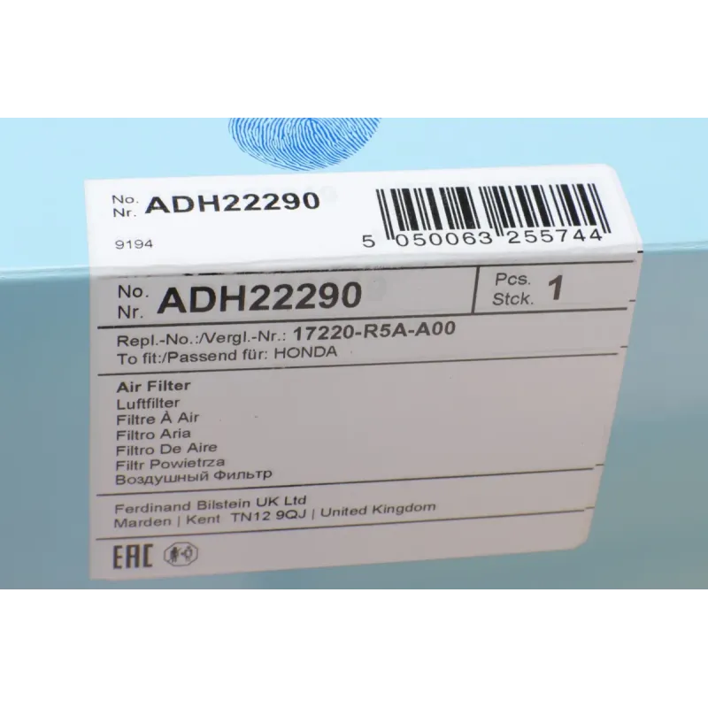 Фільтр повітряний BLUE PRINT ADH22290 для Honda CR-V IV 2.4 2012-, 256x195x55 мм