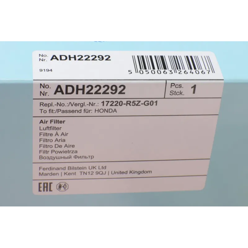 Фільтр повітряний BLUE PRINT ADH22292 для Honda CR-V 1.6 D 2015-, 250x221x75 мм