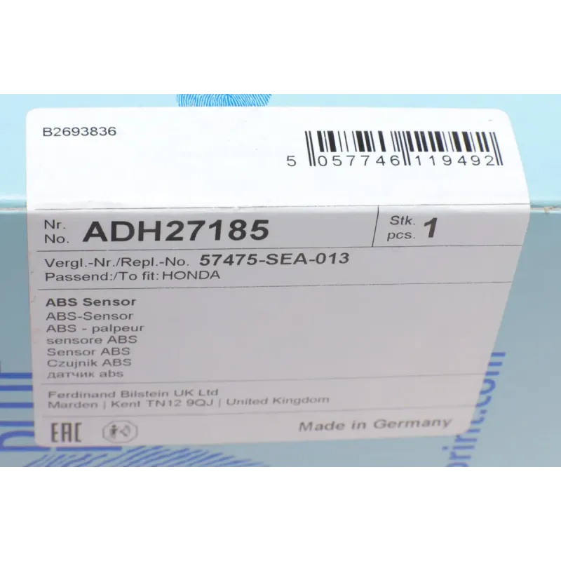 Датчик ABS задній BLUE PRINT ADH27185 для Honda Accord CL7/CL9 2003-2008, довжина кабелю 470 мм