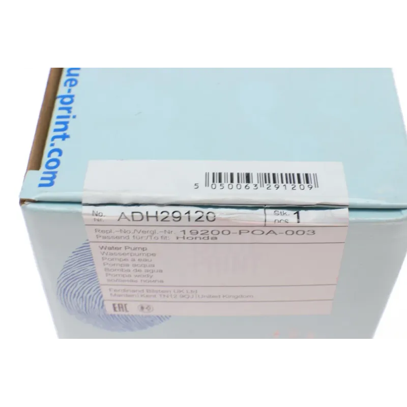 Помпа води BLUE PRINT ADH29120 для Honda Accord 1.8-2.3 90-03, 20 зубців, 7 лопатей