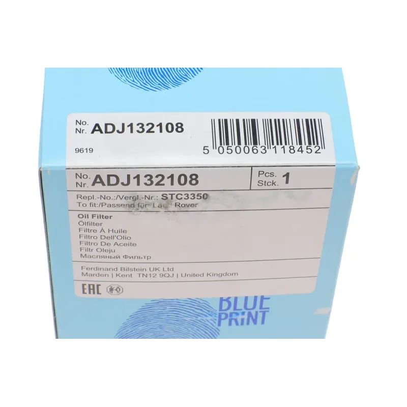 Фільтр масляний BLUE PRINT ADJ132108 для Opel Omega B 2.5TD 1994-2003, BMW 5 (E39) 525tds 1996-2003, Land Rover Range Rover II 2.5 TD 1994-2002, 83x159 мм
