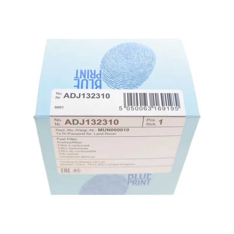 Фільтр паливний BLUE PRINT ADJ132310 для Land Rover Freelander, Rover 75, MG ZT 2000-2006, 87x161 мм
