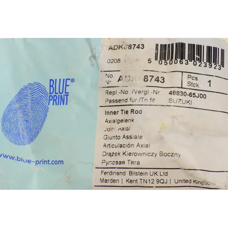 Тяга рульова права BLUE PRINT ADK88743 для Suzuki Grand Vitara Escudo JT 2005- 343мм