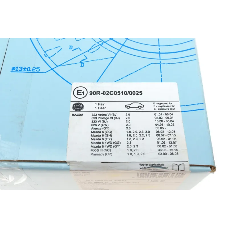 Диск гальмівний (задній) Mazda 6 02-13/MX-5 05-14 (280x10)