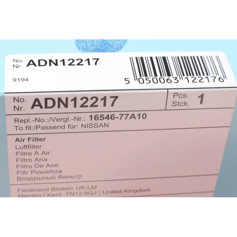 Фільтр повітряний BLUE PRINT ADN12217 для Nissan Primera P10 1990-1996, Sunny Y10 1991-2000, 277x45 мм