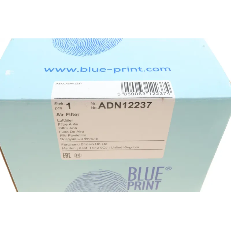 Фільтр повітряний BLUE PRINT ADN12237 для Nissan Frontier/Navara D22 2.5dCi 2008-, 230x148x74 мм