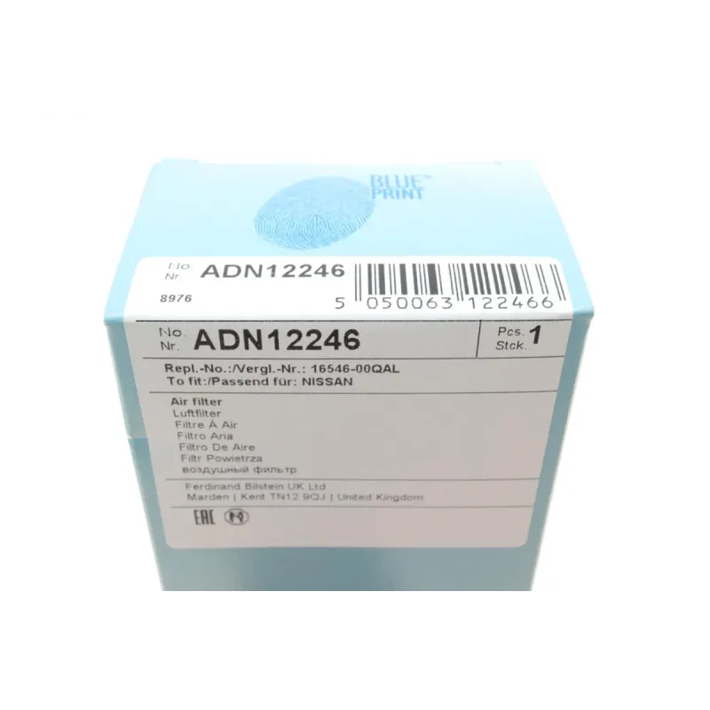 Фільтр повітряний BLUE PRINT ADN12246 для Renault Clio II, Kangoo, Twingo I 1.2 185x77x56 мм