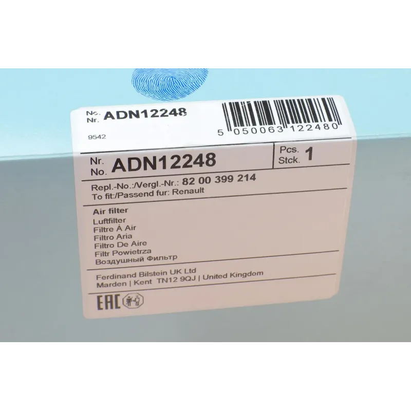 Фільтр повітряний BLUE PRINT ADN12248 для Nissan Cube, Juke, Renault Clio 140x239x57 мм