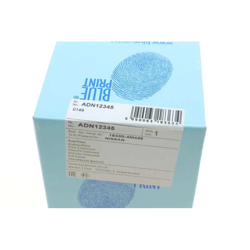 Фільтр паливний BLUE PRINT ADN12345 для Nissan Almera N16, Maxima QX A33, 1.5-3.0 л, 85x133x95 мм