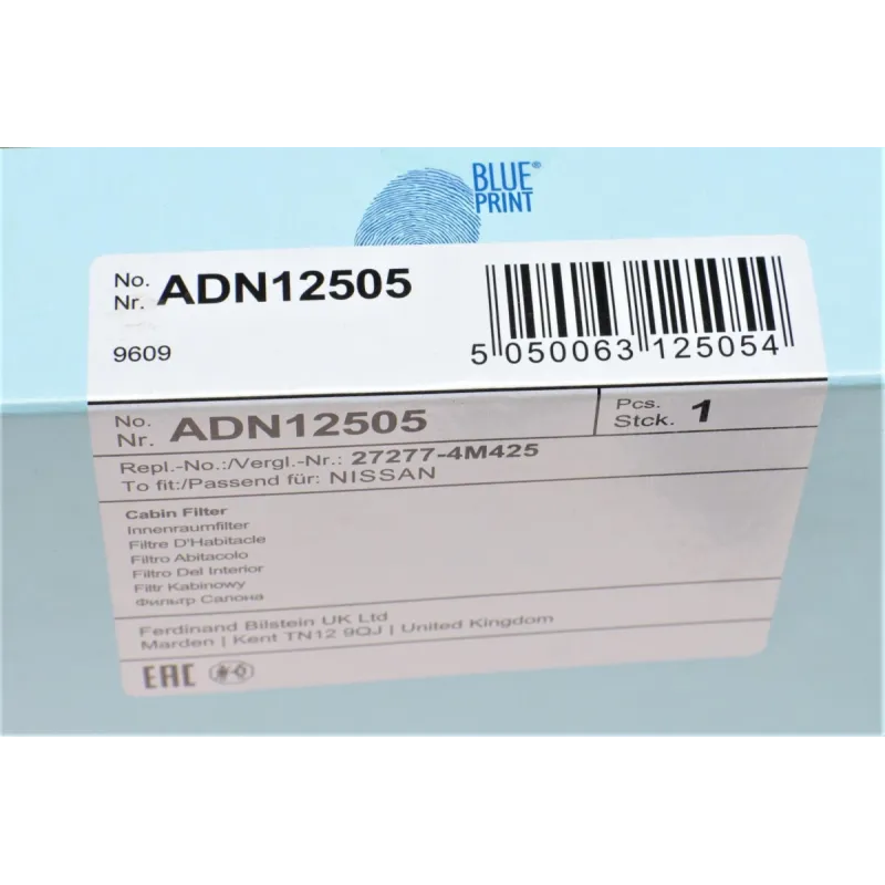 Фільтр салону BLUE PRINT ADN12505 для Nissan X-Trail T30, Murano Z50, Infiniti EX J50, FX S51
