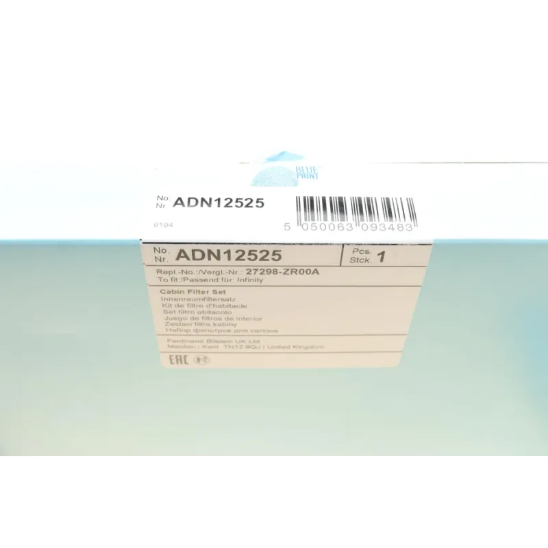 Фільтр салону BLUE PRINT ADN12525 для Nissan Armada, Infiniti QX56 2003-2015, 225x101x25 мм