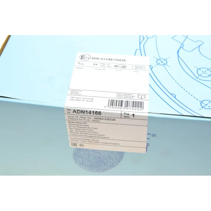 Колодки гальмівні задні BLUE PRINT ADN14166 (барабанні) для Nissan Navara NP300 D40, Ford Ranger TKE