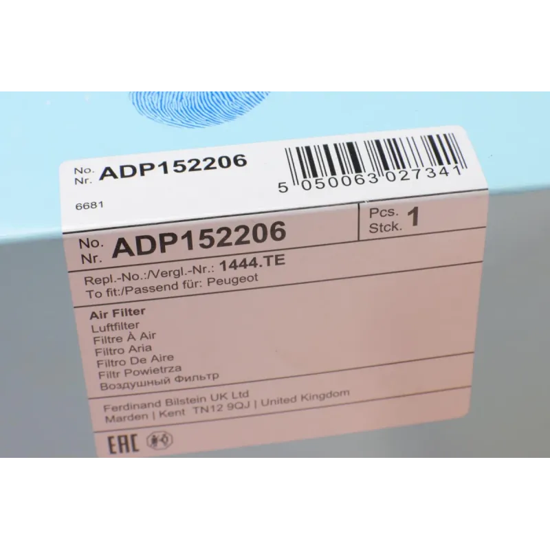 Фільтр повітряний BLUE PRINT ADP152206 для Citroen C4, Peugeot 307/308 2.0HDI 277x168x76 мм