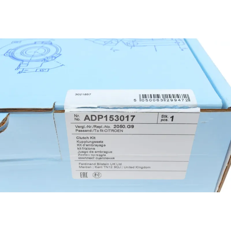 Комплект зчеплення BLUE PRINT ADP153017 для Citroen Berlingo 1.9D 1998-2011 (d=200mm) з вижимним підшипником