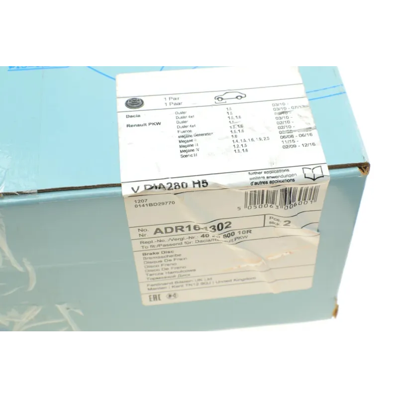 Диск гальмівний передній BLUE PRINT ADR164302 для Renault Megane III/IV 2008-, 280x24 мм