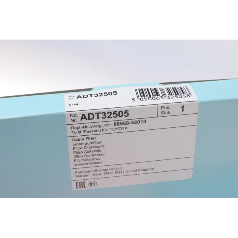 Фільтр салону BLUE PRINT ADT32505 для Toyota Rav4, Yaris 195x215 мм