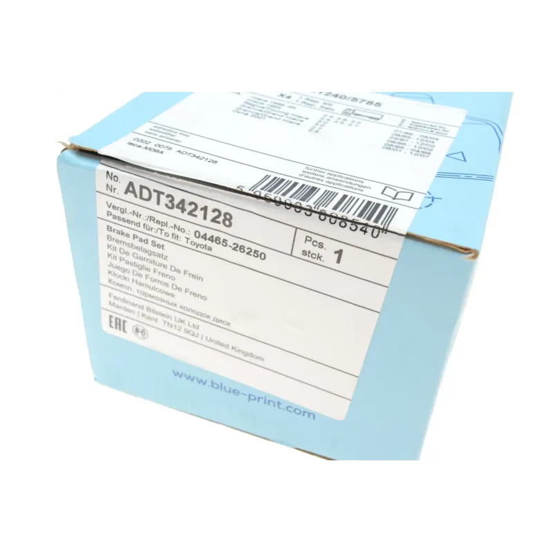 Колодки гальмівні передні BLUE PRINT ADT342128 для Toyota Dyna 2006-2014, 15 мм