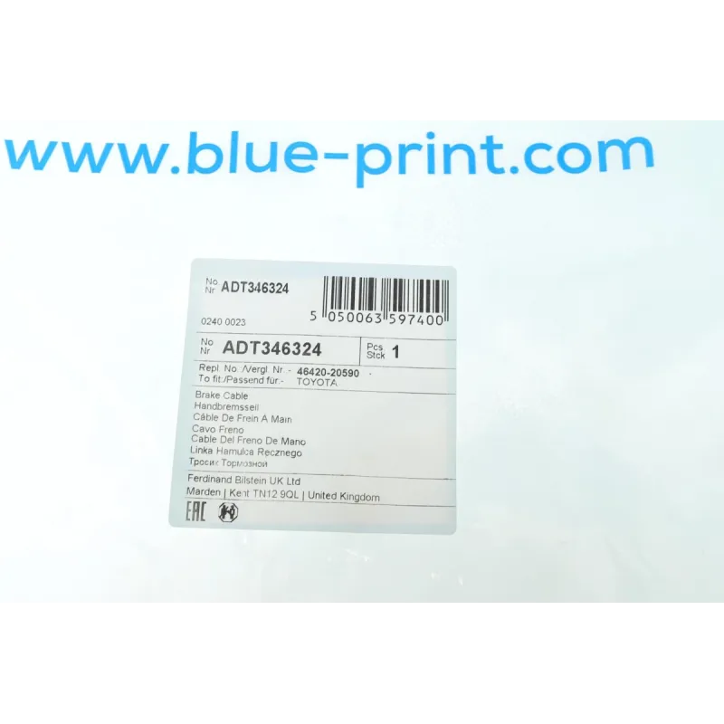 Трос ручника задній правий BLUE PRINT ADT346324 для Toyota Avensis 1790 мм