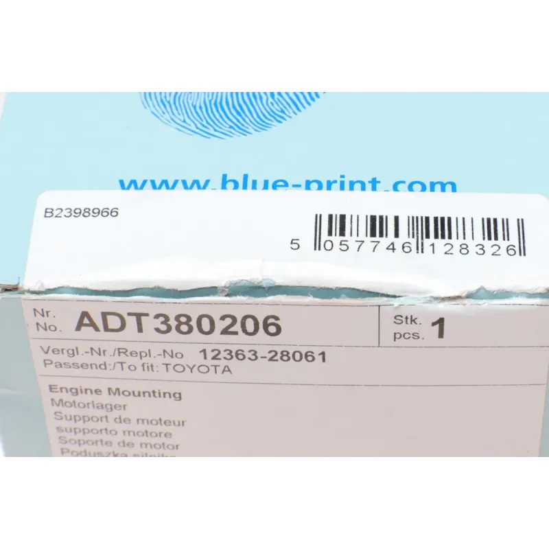 Подушка двигуна права BLUE PRINT ADT380206 для Toyota Camry 2.0-2.4 2001-2006