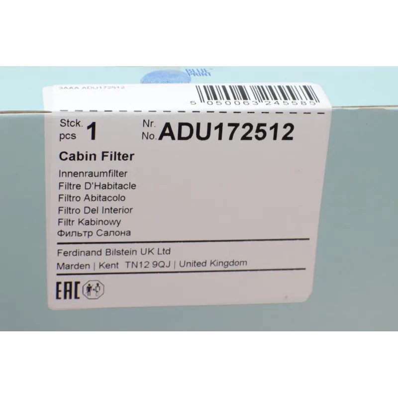 Фільтр салону BLUE PRINT ADU172512 для Mercedes-Benz A-Class W168 1997-2004, 360x244x30 мм