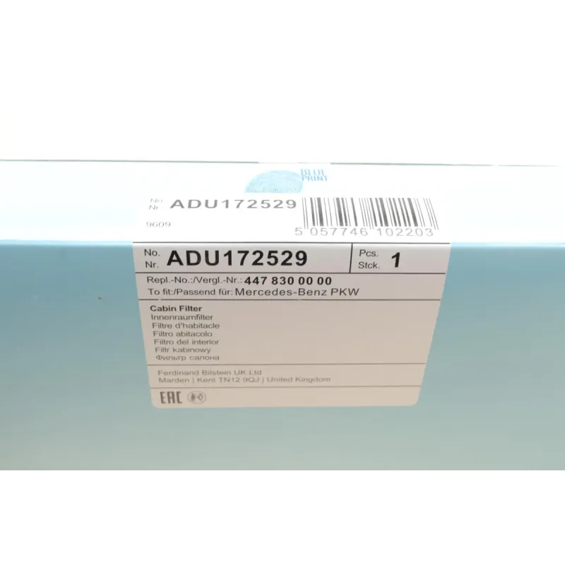 Фільтр салону вугільний BLUE PRINT ADU172529 для Mercedes-Benz Sprinter W907 2018-