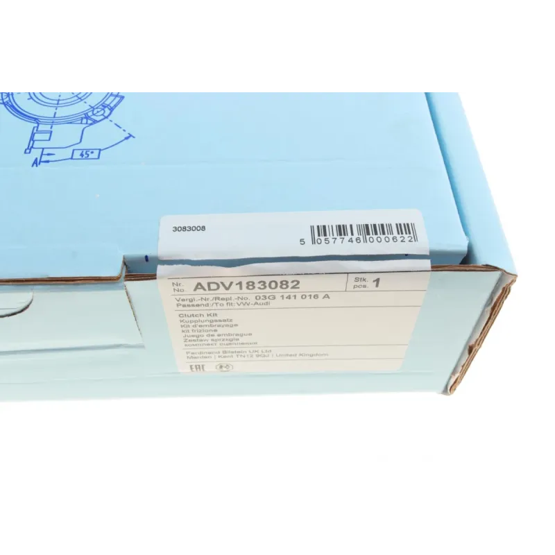 Комплект зчеплення BLUE PRINT ADV183082 для VW Caddy III 1.9TDI 2004-2010 (d=229mm) + вижимний