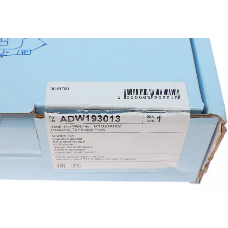 Комплект зчеплення BLUE PRINT ADW193013 для Opel Astra F 1.7 TD 1994-1998 (d=200mm) (+вижимний)