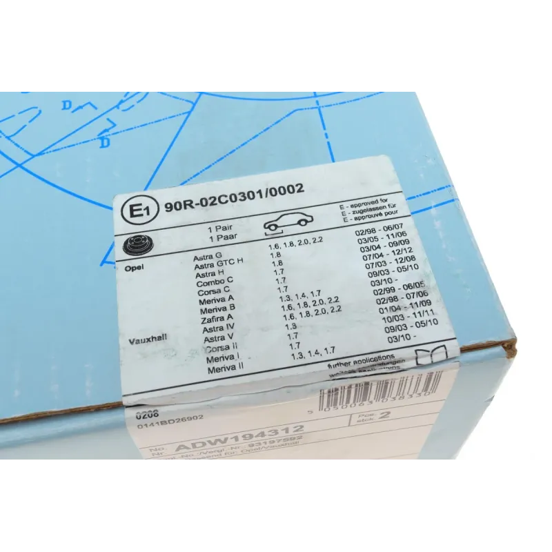 Диск гальмівний передній BLUE PRINT ADW194312 для Opel Astra G, Chevrolet Astra, 280x25 мм
