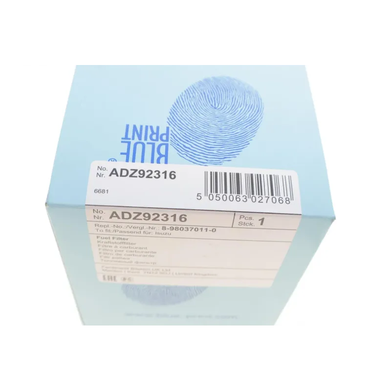 Фільтр паливний BLUE PRINT ADZ92316 з ущільнювальним кільцем