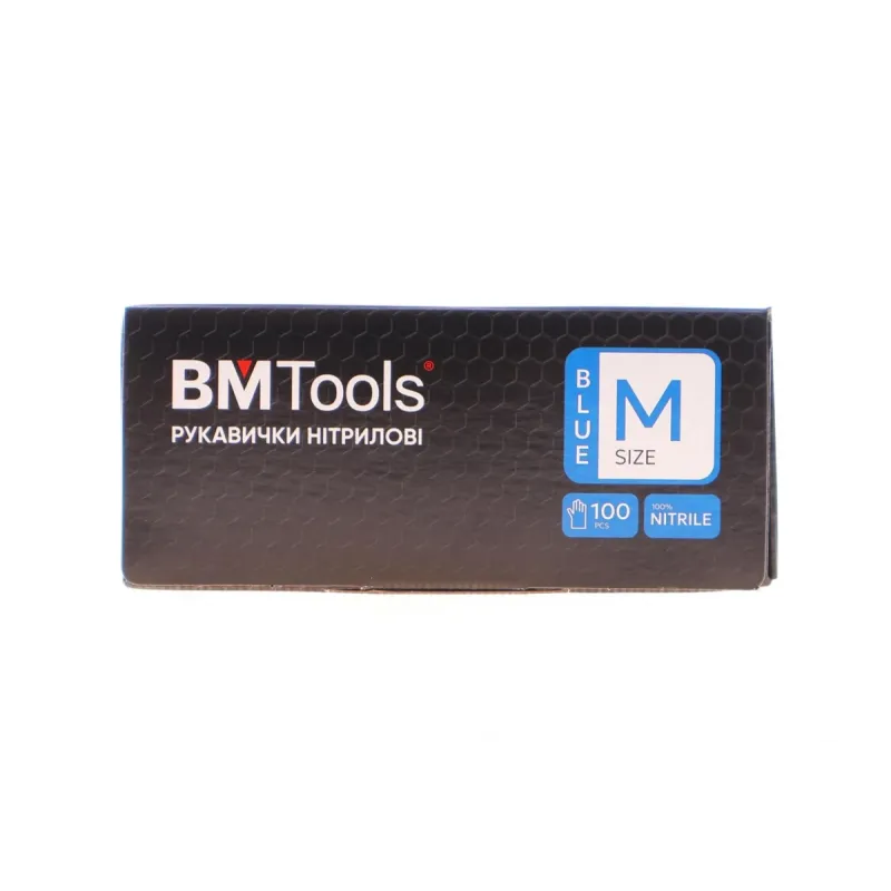 Рукавички нітрилові BM TOOLS 50100002 (M) 100 шт. блакитні 3,5 г