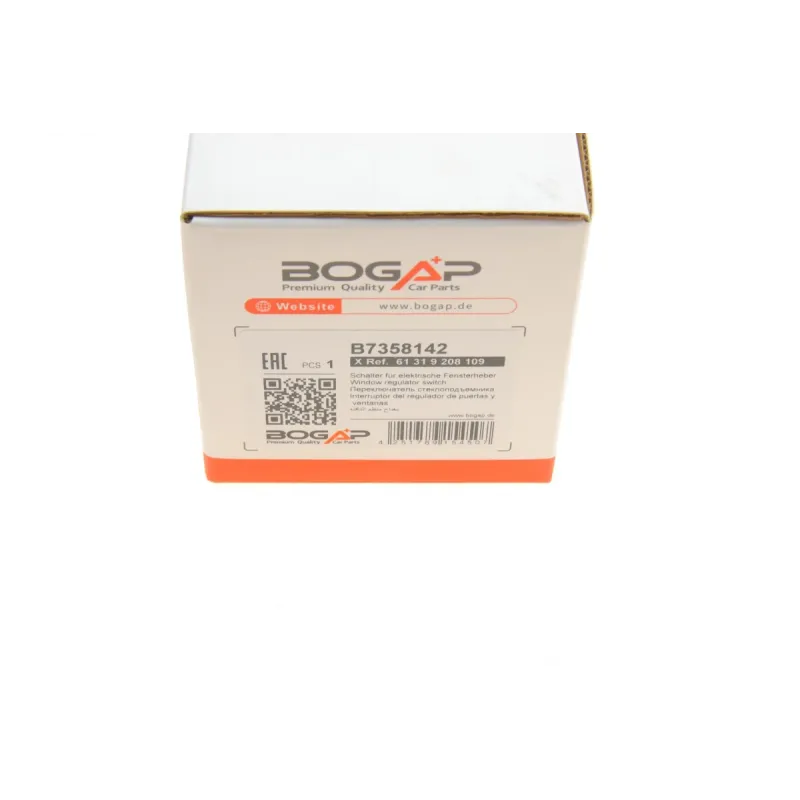 Кнопка склопідйомника ліва BOGAP B7358142 для BMW X3 (F25) 2010-2017, X5 (F15/F85) 2013-2018