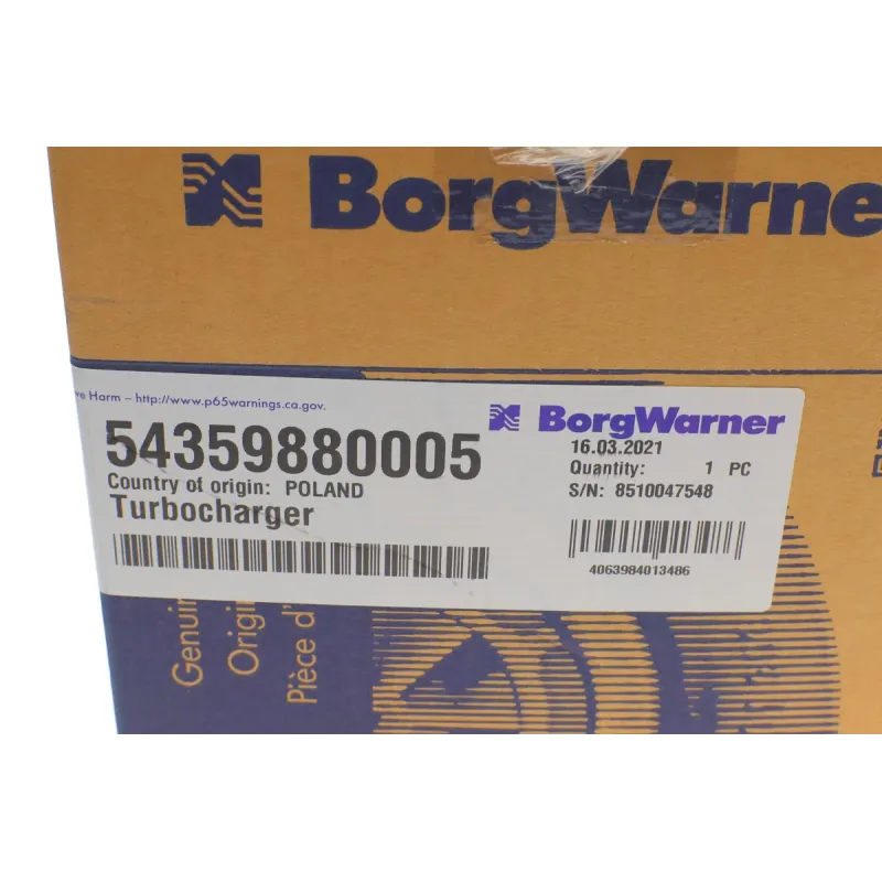 Турбіна BORGWARNER 5435 988 0005 для Fiat Doblo 1.3 JTD, Punto 1.3 D Multijet
