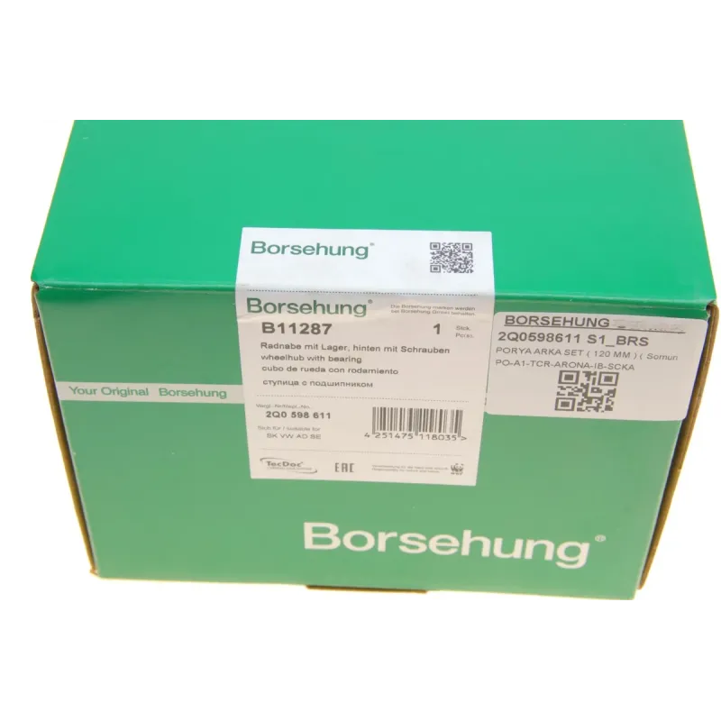 Підшипник маточини задній BORSEHUNG B11287 для Volkswagen Polo VI, Seat Ibiza 2017- (комплект з болтом)