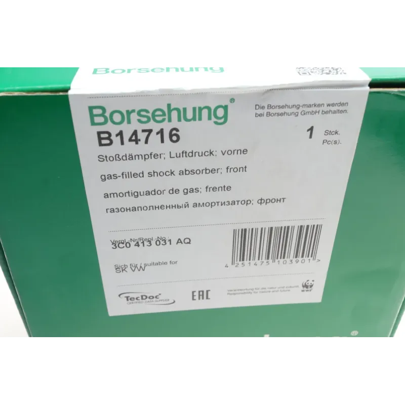 Амортизатор передній BORSEHUNG B14716 для VW Passat B6/B7, Skoda Superb II, двотрубний, 55 мм