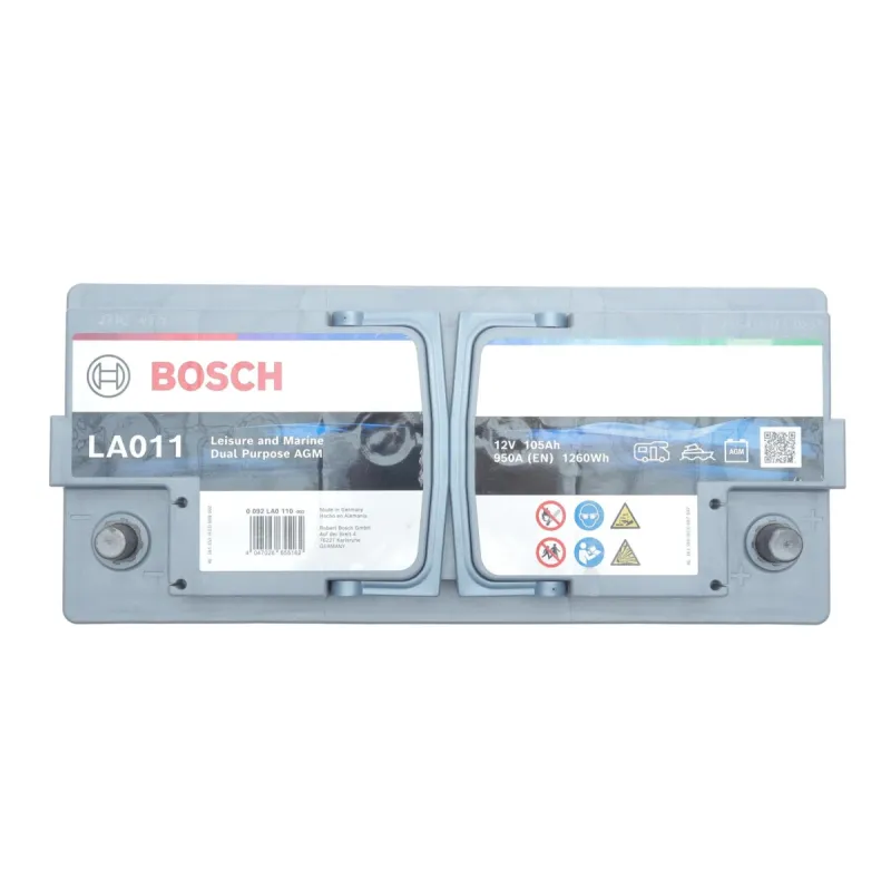 Акумулятор BOSCH 0 092 LA0 110 Dual Purpose AGM 105Ah 950A для ALPINA B5 (F10/G30), AUDI A4 (B8/B9) 12V