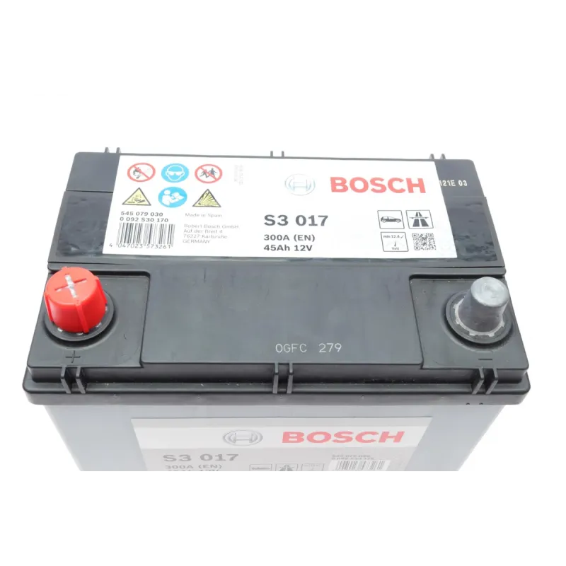 Акумулятор BOSCH 0 092 S30 170 45Ah 300A (219x135x222) Азія для Austin Mini, Fiat 500, Hyundai Accent