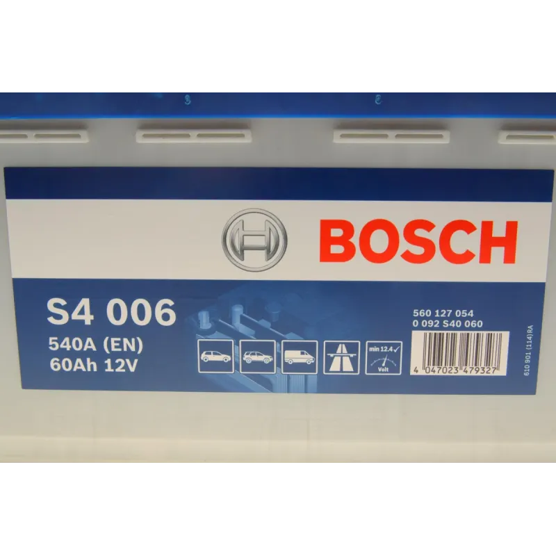 Акумулятор BOSCH 0 092 S40 060 60Ah 540A (242x175x190) для Alfa Romeo Giulia, Chevrolet Camaro, Bogdan 2110