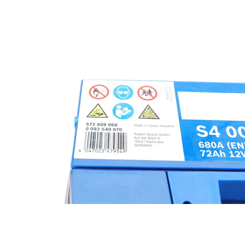 Акумулятор BOSCH 0 092 S40 070 72Ah/680A (278x175x175mm) для Audi 100, 80, A3