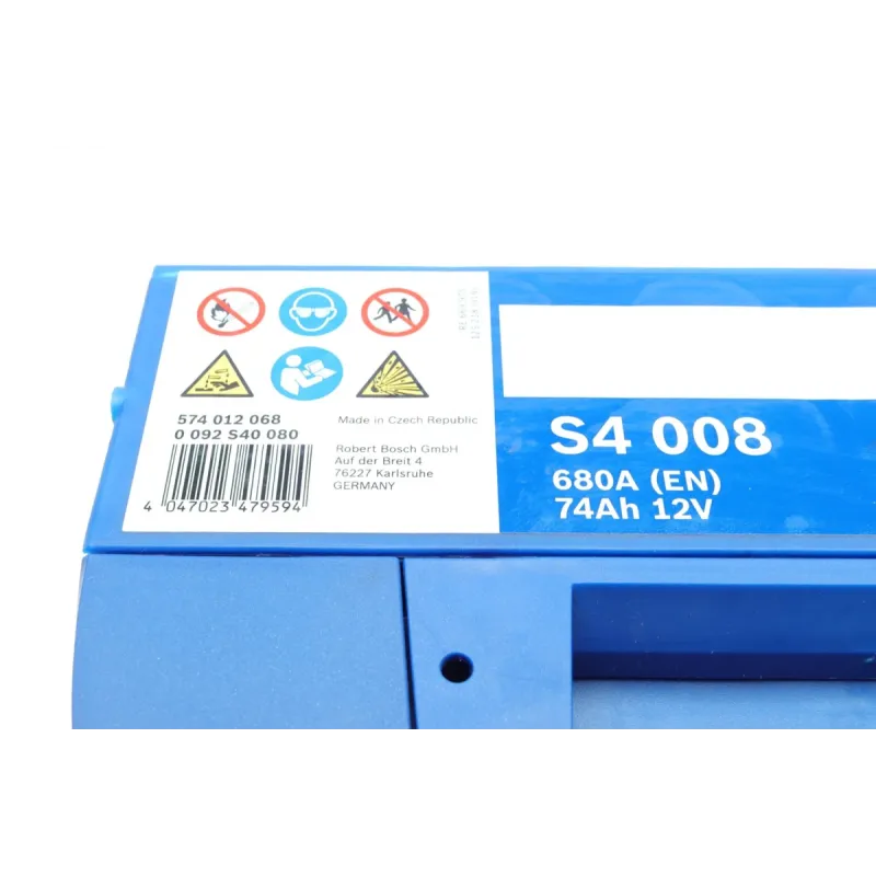 Акумулятор BOSCH 0 092 S40 080 74Ah/680A 278x175x190mm для Alfa Romeo 147, 156, 159