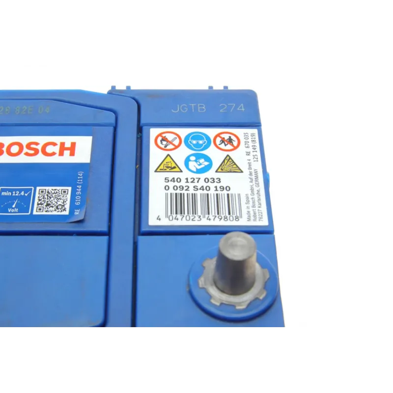 Акумулятор BOSCH 0 092 S40 190 40Ah 330A (187x127x227) Азія для Daewoo Matiz, Daihatsu Feroza, Honda City