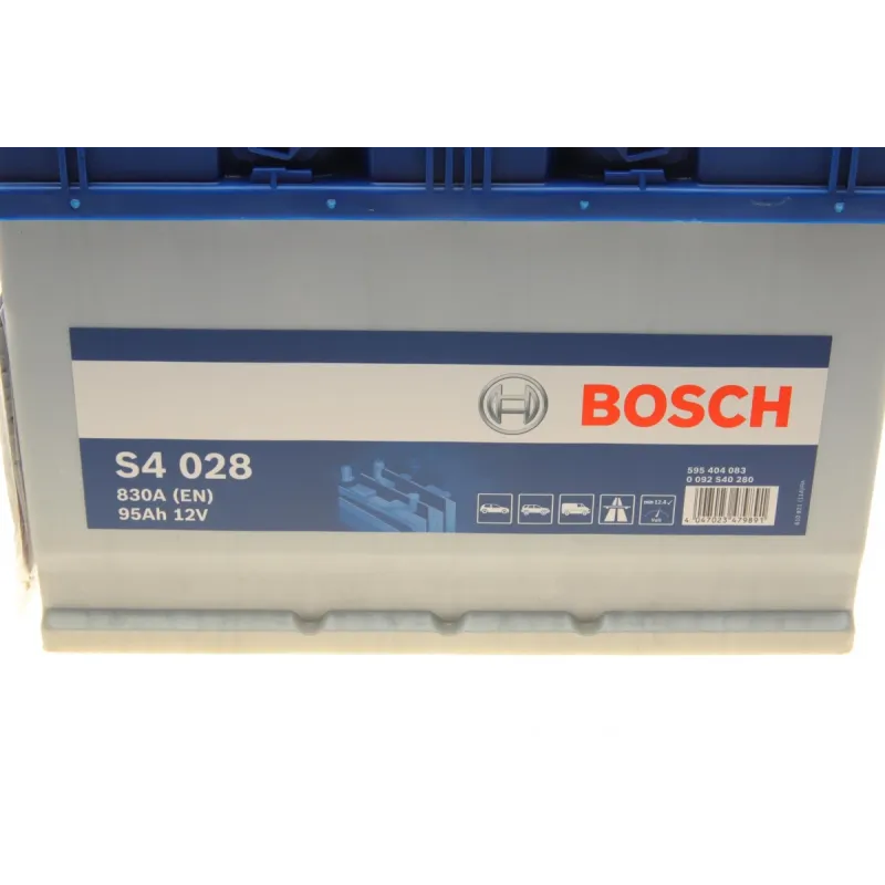Акумулятор BOSCH 0 092 S40 280 95Ah/830A (306x173x225/+R) Азія для Hyundai Elantra, Citroen C-Crosser