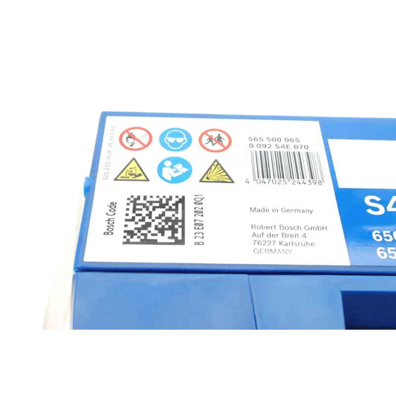 Акумулятор BOSCH 0 092 S4E 070 65Ah/650A (278x175x175) Start-Stop EFB для Alfa Romeo Giulietta, Fiat Punto Evo, Ford C-MAX